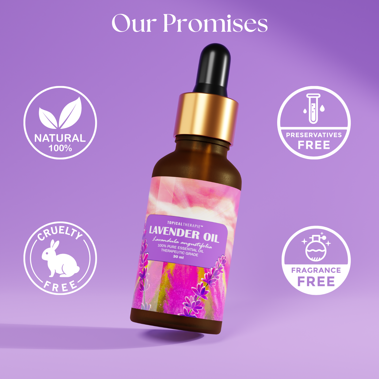 Single lavender essential oil bottle for relaxation.