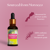 Hydrating rosemary oil for scalp care and improved hair texture.