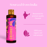 Coconut oil with organic and revitalizing benefits.
