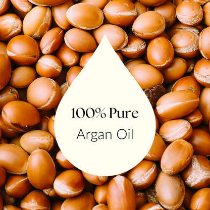 Argan oil bottle for promoting hair growth and glowing skin.