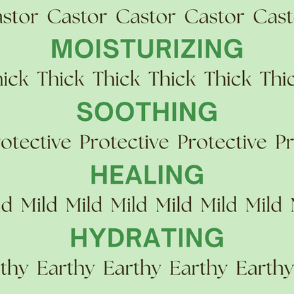 Castor oil bottle showcasing deep moisturizing properties for hair and skin.