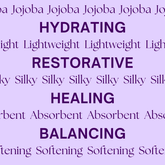 Jojoba oil bottle featured in a natural skincare theme.