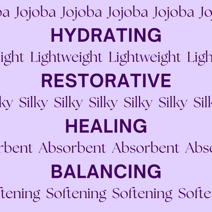 Jojoba oil bottle featured in a natural skincare theme.