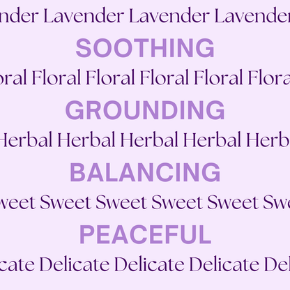Lavender essential oil bottle with calming benefits.