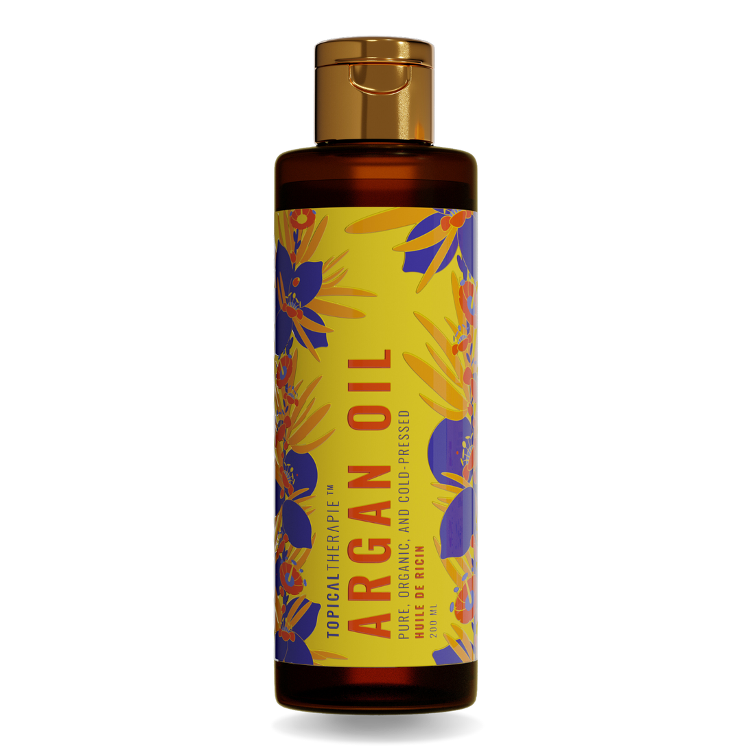 Pure argan oil bottle for natural skin hydration and hair care.