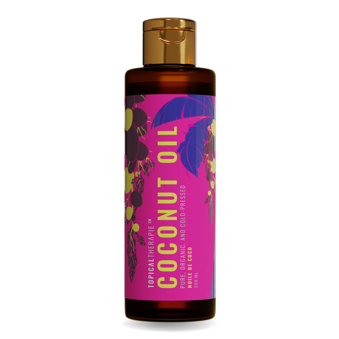 Single coconut oil bottle for natural hydration.
