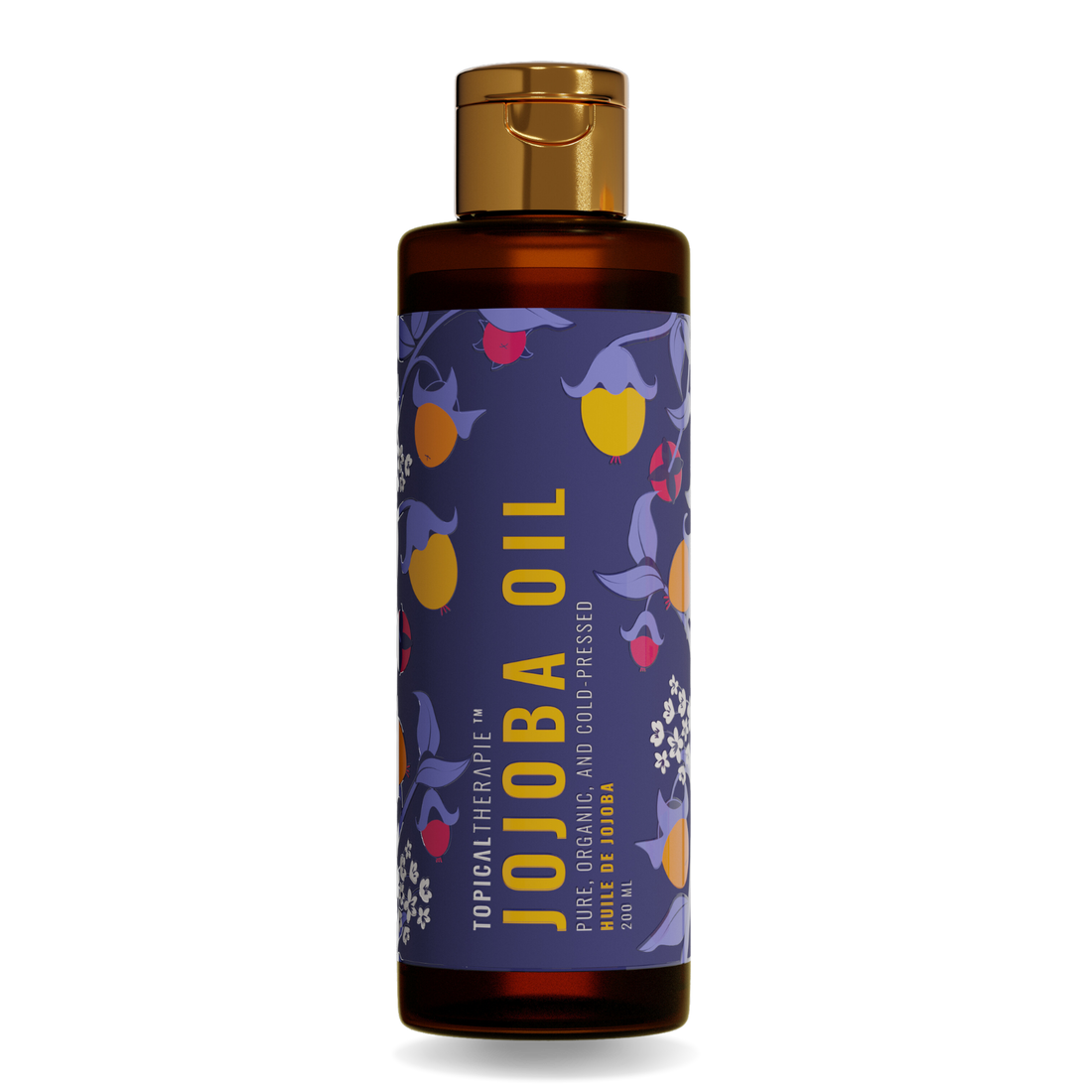 Compact bottle of pure jojoba oil.