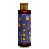 Compact bottle of pure jojoba oil.