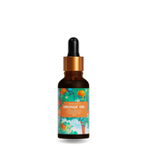 Solo orange essential oil bottle with vibrant oranges.
